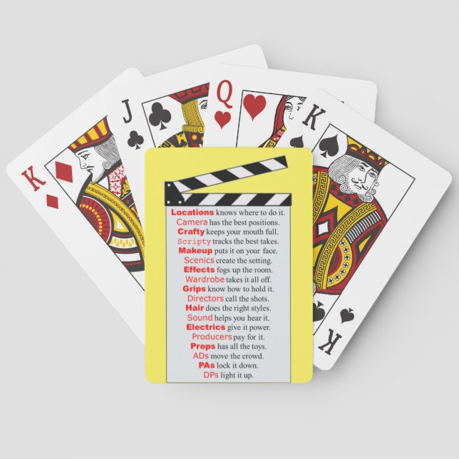 Film Crew stack the deck for new movies  Playing C Cards (Back)