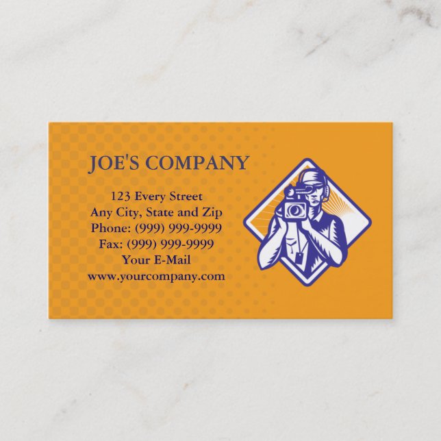 Film Crew Video Cameraman business card (Front)