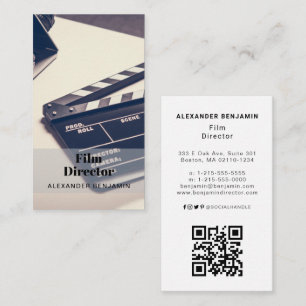 Film Director Photo QR Code Business Card