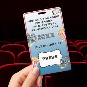 FILM FESTIVAL Stylish Custom Personalized Badge