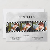 Film Film Strip Photo Collage Faire-part de mariag