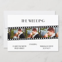 Film Film Strip Photo Collage Faire-part de mariag