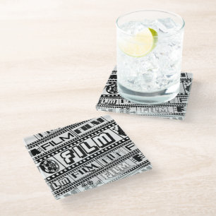 [FILM] Filmstrip Logos Glass Coaster 