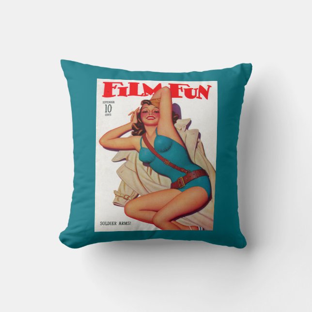 Film Fun Magazine Cover 10 Throw Pillow (Front)