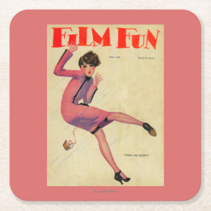 Film Fun Magazine Cover Square Paper Coaster