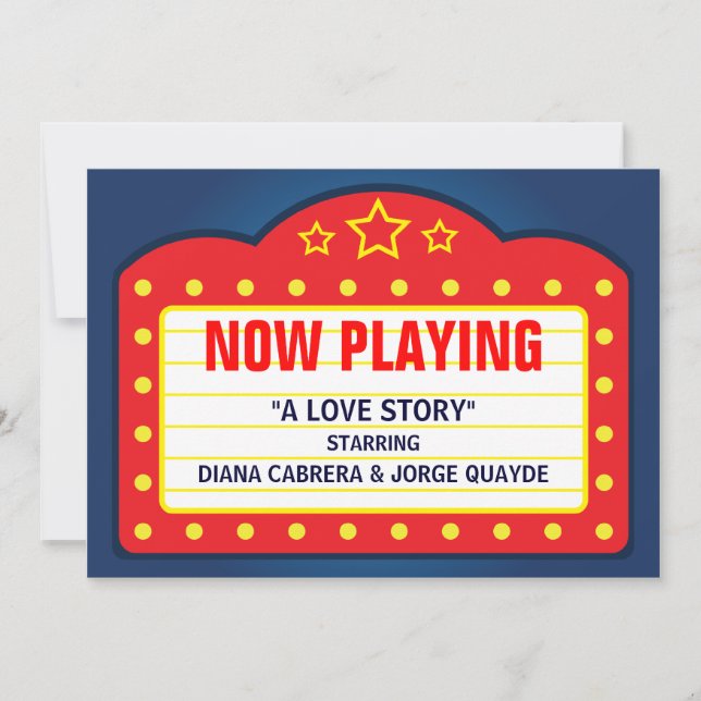 Film Marquee Thème Mariage Fête Invitation (Devant)