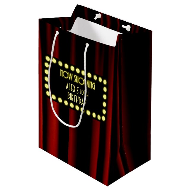 Film Marquee Velvet rideau Cadeau personnalisé Sac (Devant Angle)