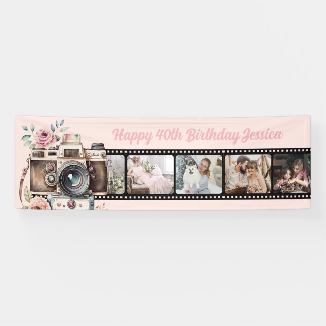 Film Negative Birthday Photo  Banner (Horizontal)