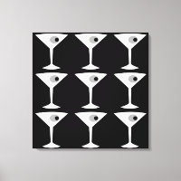 Film Noir Another Martini Stretched Canvas Print