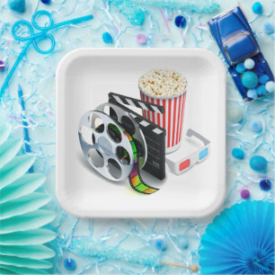 Film & Popcorn Party Plates