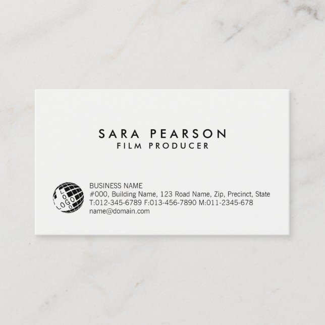 Film Producer Entertainment Business Card (Front)