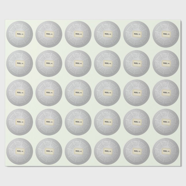 FILM REEL CANISTERS PATTERN WRAPPING PAPER (Flat)