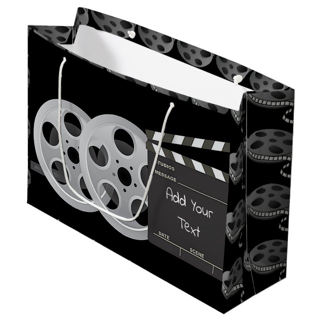 Film Reel, Clapperboard Grand Cadeau Sac (Devant Angle)