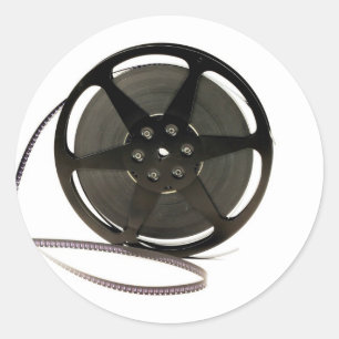 Film reel classic round sticker