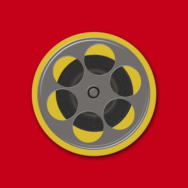 Film Reel Movie Night Round Paper Coaster (Creator Uploaded)