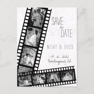 Film Rustic Modern Photo Enregistrer la date Carte