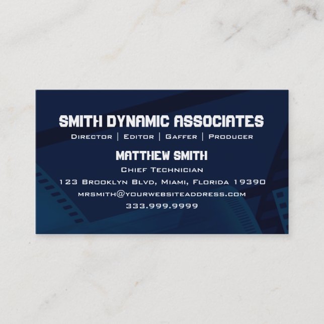Film Spring Blue V.2 Business Card (Front)