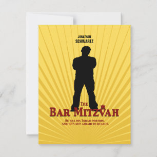 Film Star Bar Mitzvah Réponse RSVP Bleu Jaune