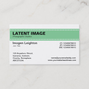 Film Strip Header - Dull Green and White Business Card