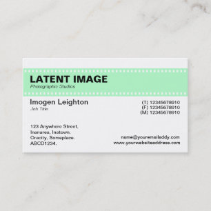Film Strip Header - Ghost Green and White Business Card