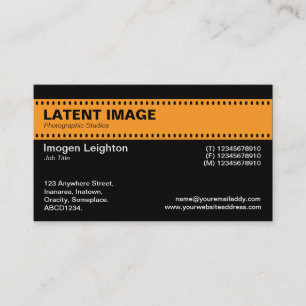 Film Strip Header - Lt Orange and Black Business Card