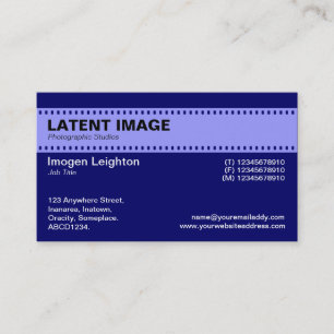Film Strip Header - Pastel Blue with Dp Navy Business Card