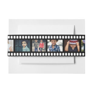 Film Strip Personalized DIY 9 Images Invitation Be Belly Band
