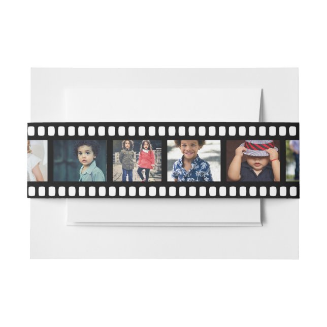 Film Strip Personalized DIY 9 Images Invitation Be Invitation Belly Band (Front Example)