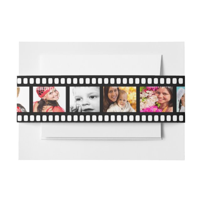 Film Strip Personalized DIY 9 Images Invitation Belly Band (Front Example)