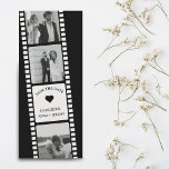 Film Strip Photo Booth Bookmark Save the Date Invitation<br><div class="desc">"Captured Love: Film Strip Save the Date & Bookmark" Elevate your save the date announcement with our unique Film Strip Save the Date & Bookmark. This design combines the classic allure of a film strip with a modern, elegant twist. In striking black and white, it features three cherished photos of...</div>