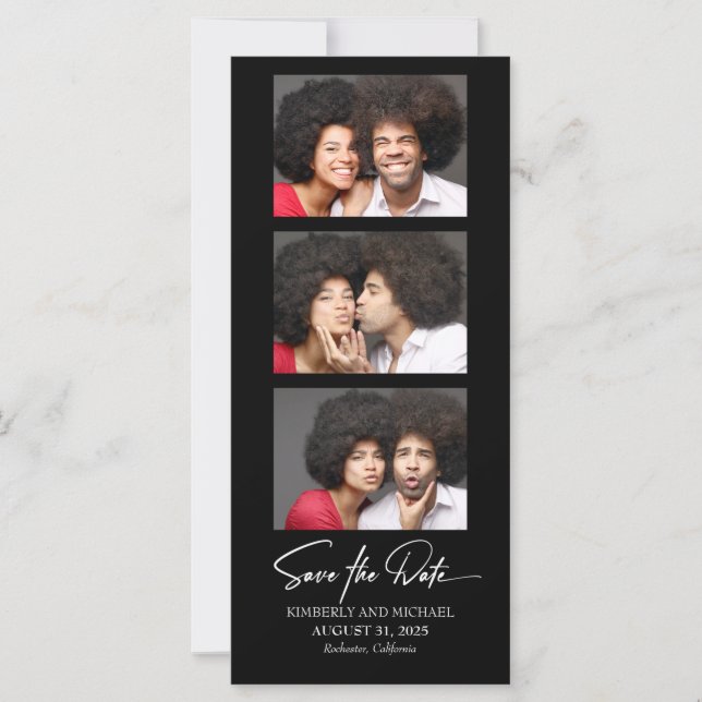 Film Strip Photo Booth Photos Funny Save The Date (Front)