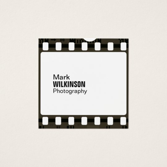 Film tape negative frame square business card
