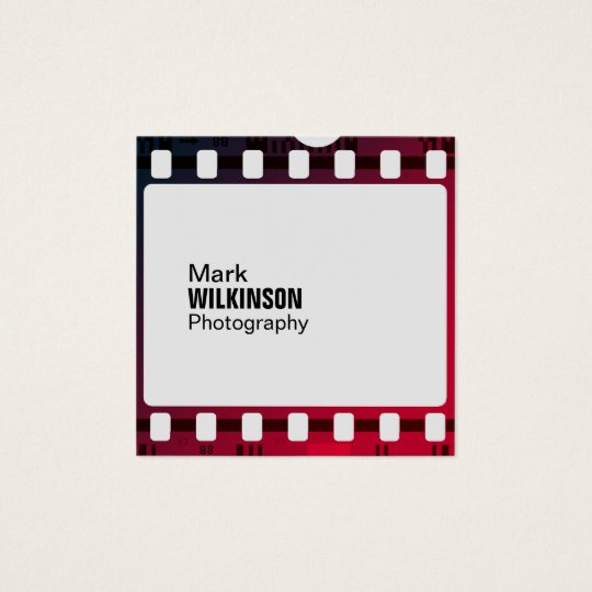 Film tape negative frame square business card
