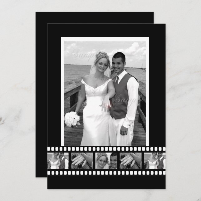 Film Tape Personalized Designer Wedding Invitation (Front/Back)