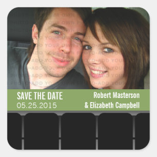 Film Théâtre Photo Économisez Stickers Date, Vert
