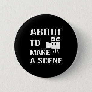 Filmmaker About To Make A Scene Film Making Movie 2 Inch Round Button