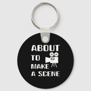 Filmmaker About To Make A Scene Film Making Movie Keychain