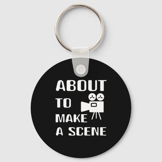 Filmmaker About To Make A Scene Film Making Movie  Keychain (Front)