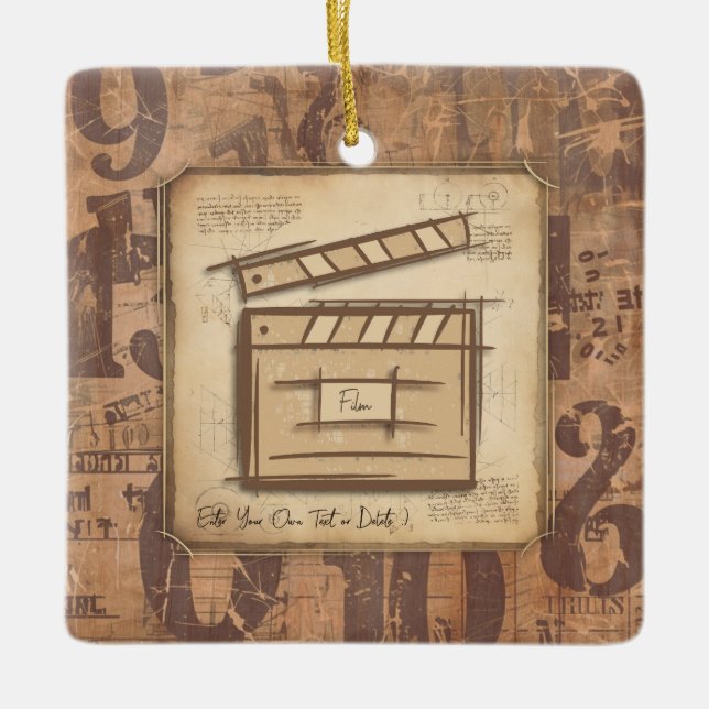 Filmmaker, actor, film director producer gift idea ceramic ornament (Front)