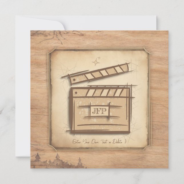 Filmmaker, actor, film director producer gift idea invitation (Front)