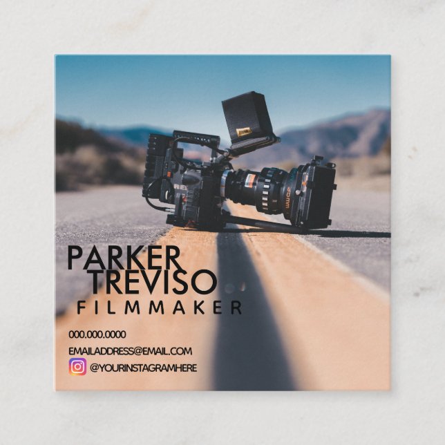 Filmmaker Cinematography Photography Square Business Card (Front)