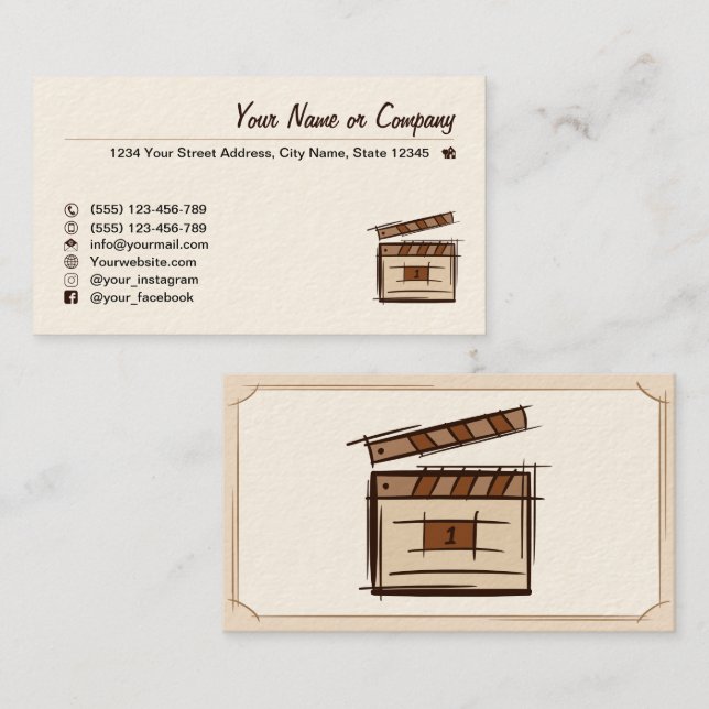 Filmmaker, film producer, director, actor. business card (Front/Back)