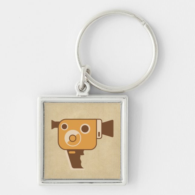 Filmmaking Auteur Movie Camera Keychain (Front)