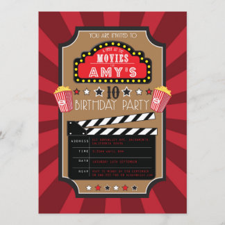 Films Invitations Hollywood Party