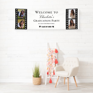 Filmstrip Four Photo Collage Graduation Welcome Banner