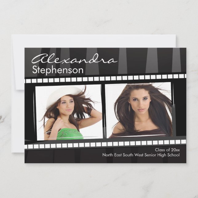 Filmstrip Graduation 2-Photo Invitation (Front)