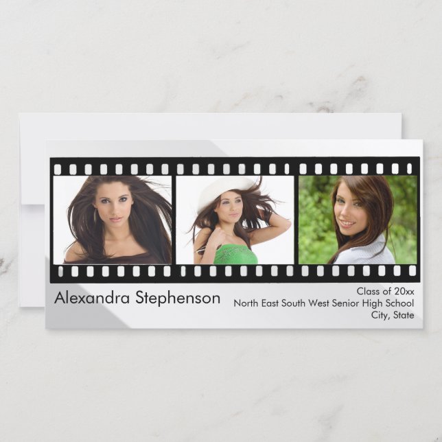 Filmstrip Graduation Photo Card (Front)