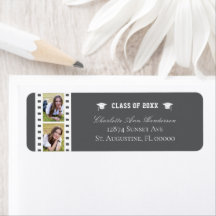 Filmstrip Photo Collage Graduation Grey Address