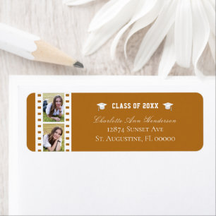 Filmstrip Photo Collage Graduation Orange Address