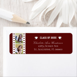 Filmstrip Photo Collage Graduation   Red Address